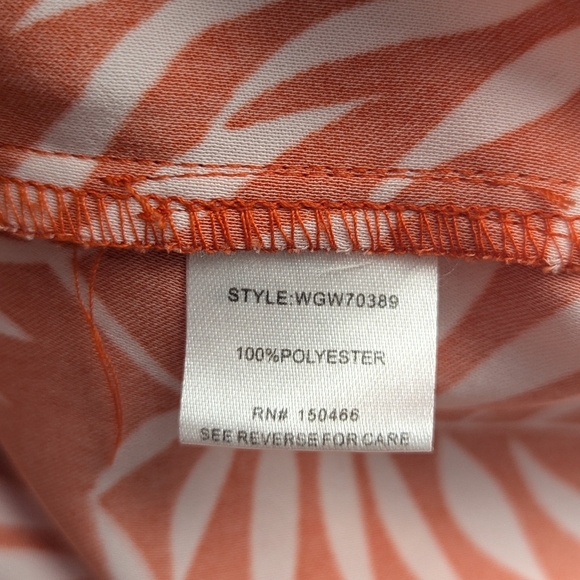 41 Hawthorn Orange Palm Leave Sleeveless Blouson Shift Mini Dress Size M - Picture 7 of 8